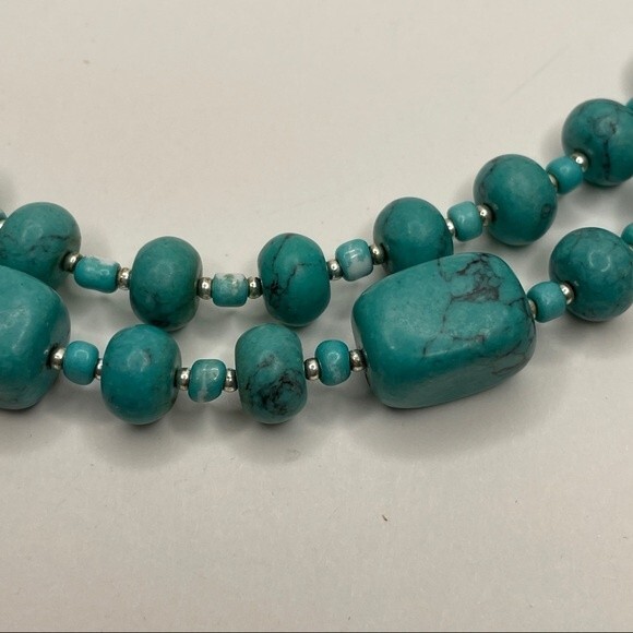 Premier Designs Double Stranded Turquoise Necklace - Picture 4 of 8